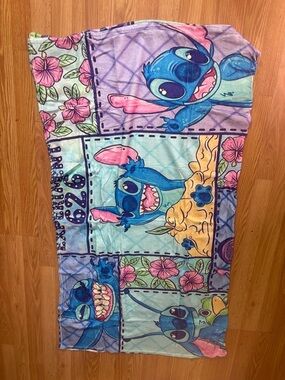 Kids Blue Cartoon Stitch Pajama Blanket Robe